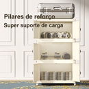 caixa organizadora armario armazenamento dobrável empilhavel com porta rodinhas multiuso 3 portas