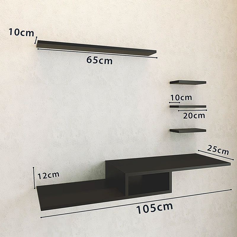 Rack Suspenso + Conjunto de Prateleiras MDF/MDP 15mm – Minimalista, Moderno e Durável | Lyn Decor