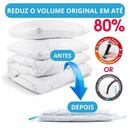 Kit 11 Saco a Vácuo 60x80 + Bomba a Vacuo Viagem Guarda Roupa Saco a Vacuo Para Roupas Manual Organização de