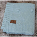 Manta Bebê de Tricô 85x85cm | Cobertor Saída Maternidade Macio e Antialérgico