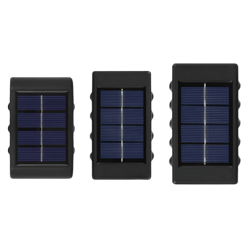 Kit 8 Luminária Arandela Solar 6 8 e 10 LED Luz Branco Quente para Parede a Prova dágua Spot parede