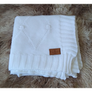 Manta Bebê de Tricô 85x85cm | Cobertor Saída Maternidade Macio e Antialérgico