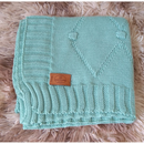 Manta Bebê de Tricô 85x85cm | Cobertor Saída Maternidade Macio e Antialérgico