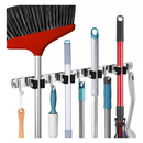 Suporte Inox De Parede 7 ou 9 Ganchos Porta Vassoura Mop Rodo Utensílios de Limpeza JH