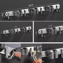 Suporte Inox De Parede 7 ou 9 Ganchos Porta Vassoura Mop Rodo Utensílios de Limpeza JH